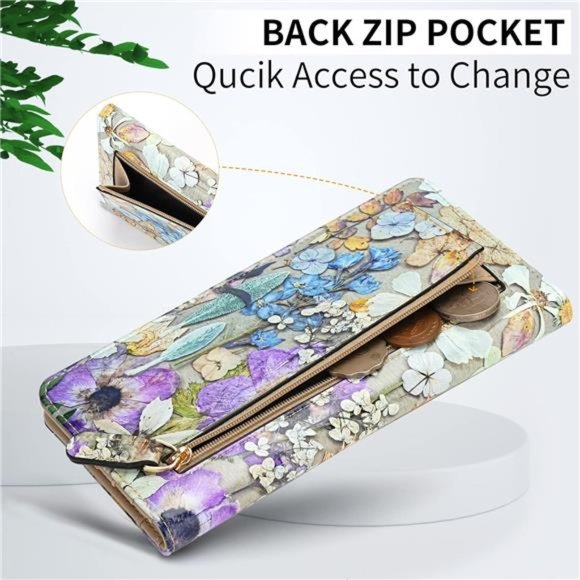 APHISON Wallet Women Ultra Slim Thin Leather Womens Wallet - Picture 4 of 7